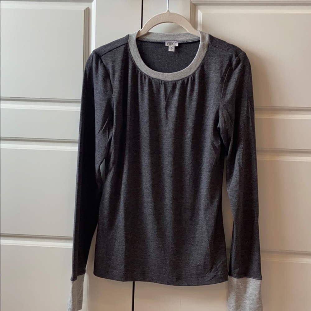 Heather grey long sleeve fitted tee